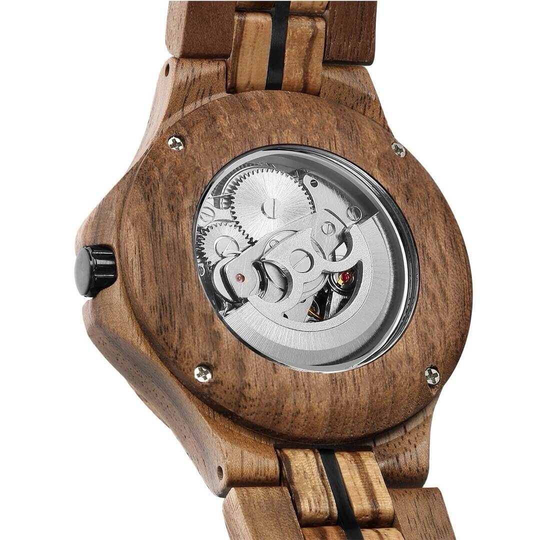 Mechanical Wooden Watch Walnut Wood