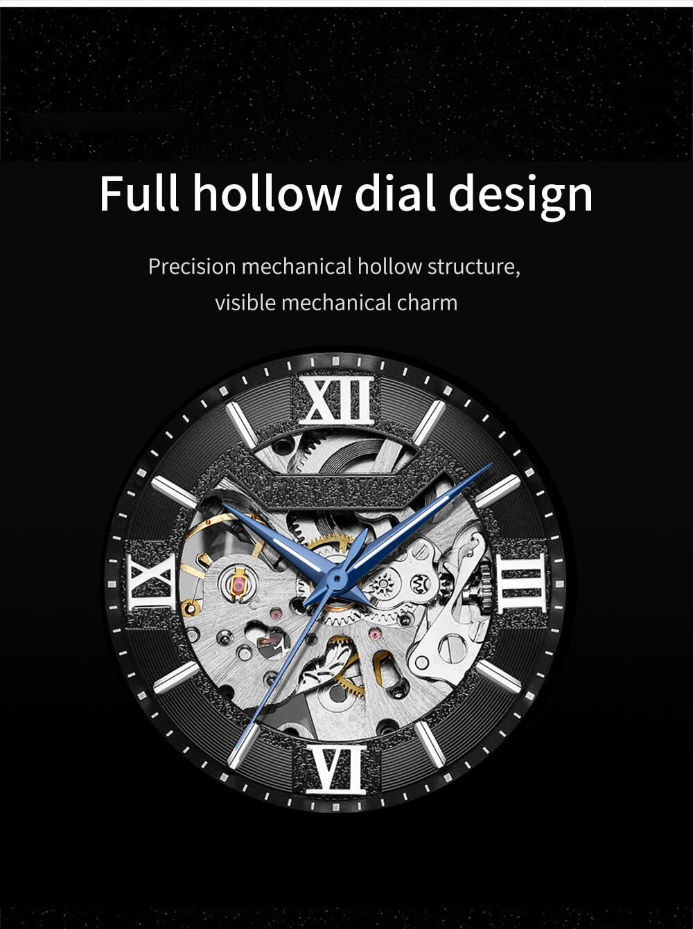 Mechanical Wooden Watch Walnut Wood