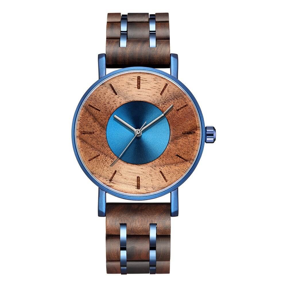 Curved Dial Walnut Blue