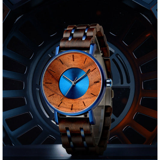 Curved Dial Walnut Blue