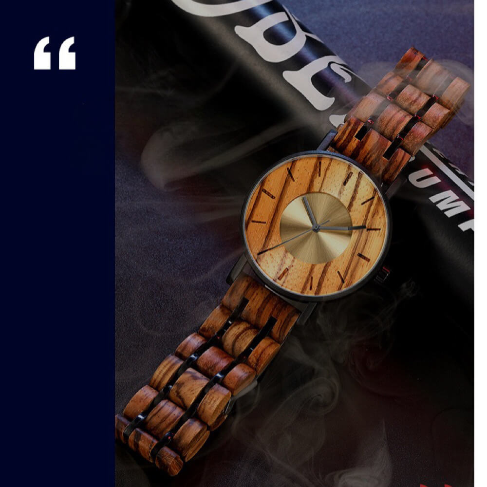 Curved Dial Zebra Wood Black