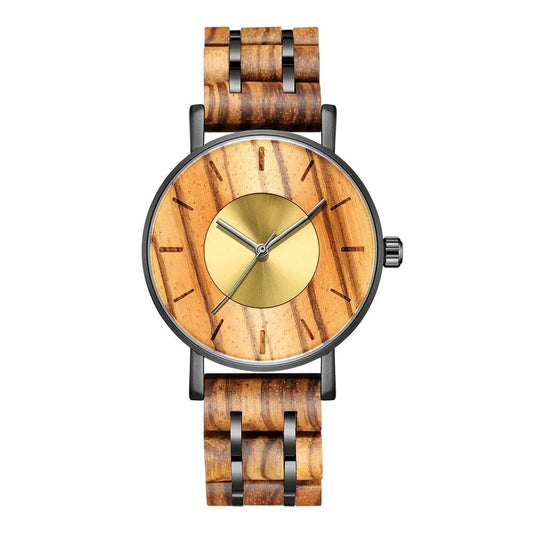 Curved Dial Zebra Wood Black