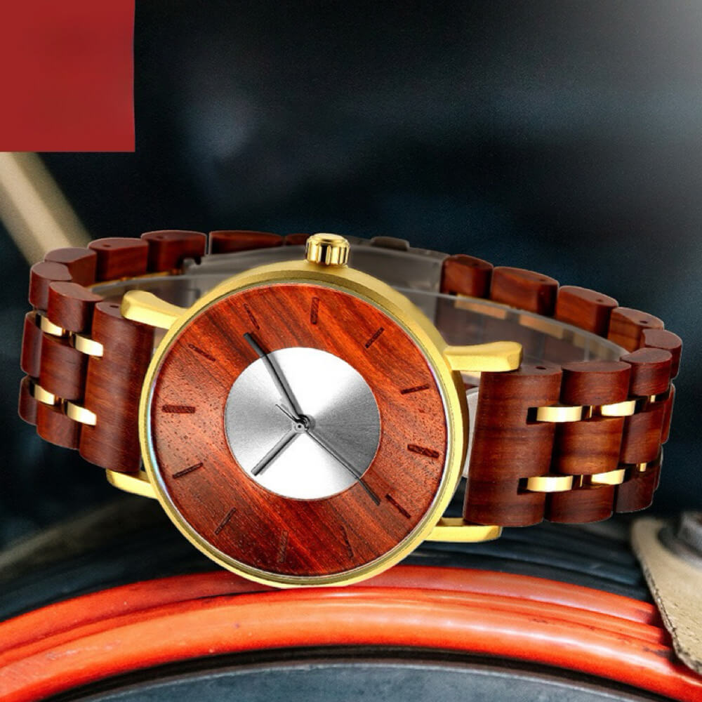 Curved Dial Red Sandalwood Gold