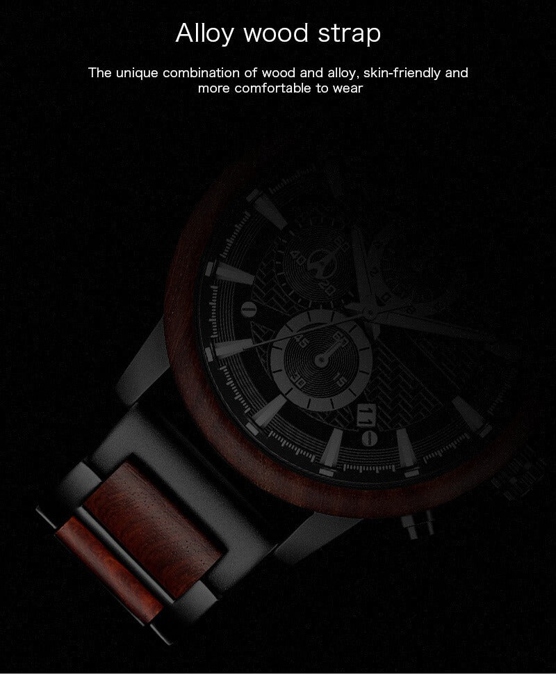 Multi-function Watch Zebra Wood