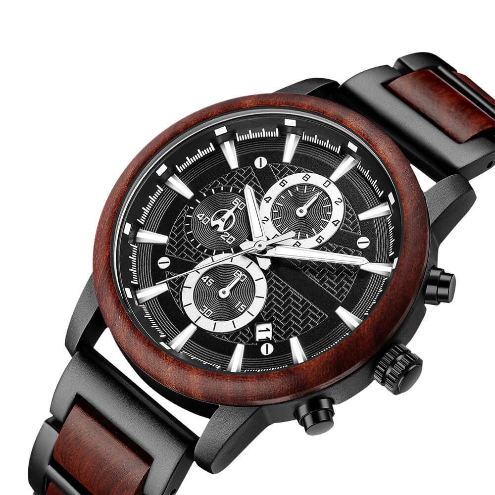 Multi-function Watch Red Sandalwood