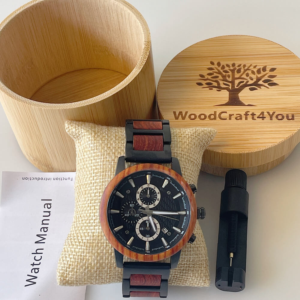 Multi-function Watch Red Sandalwood
