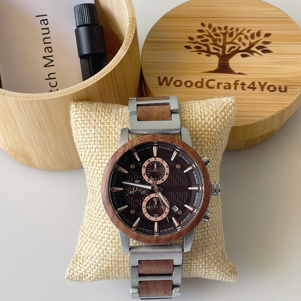 Multi-function Watch Walnut Wood