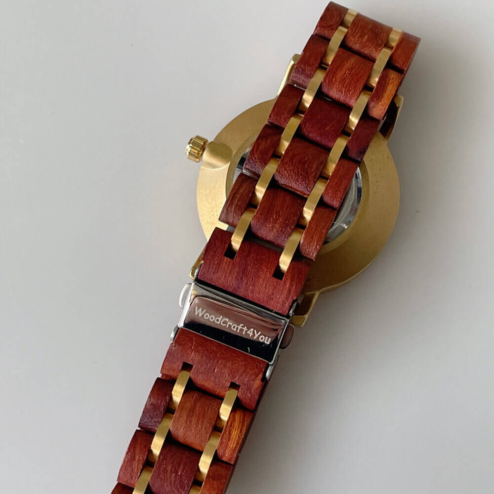 Curved Dial Red Sandalwood Gold