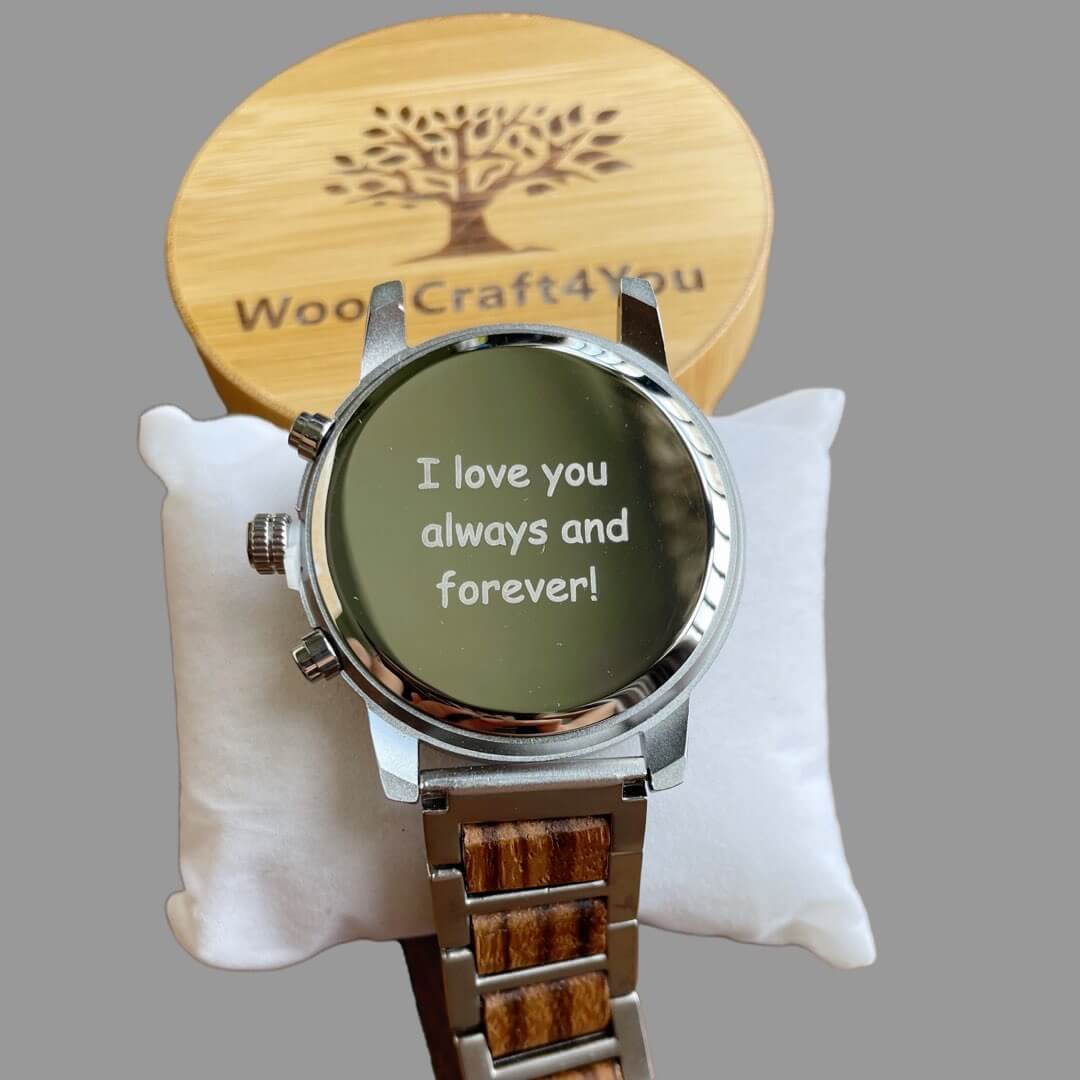 Multi-function Watch Zebra Wood