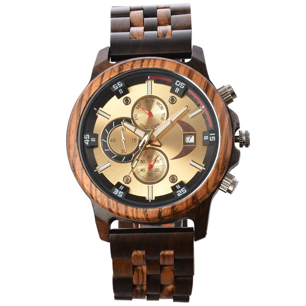 Triple Dial Wood Watch - WoodCraft4You